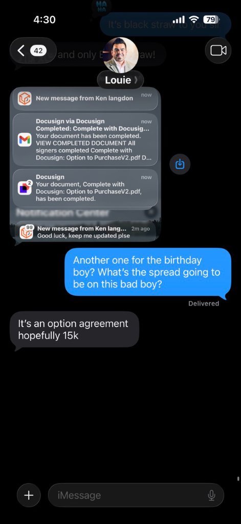 DocuSign completed, $15k option agreement