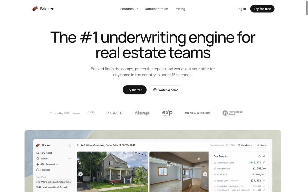 Bricked AI homepage